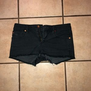Black jean shorts